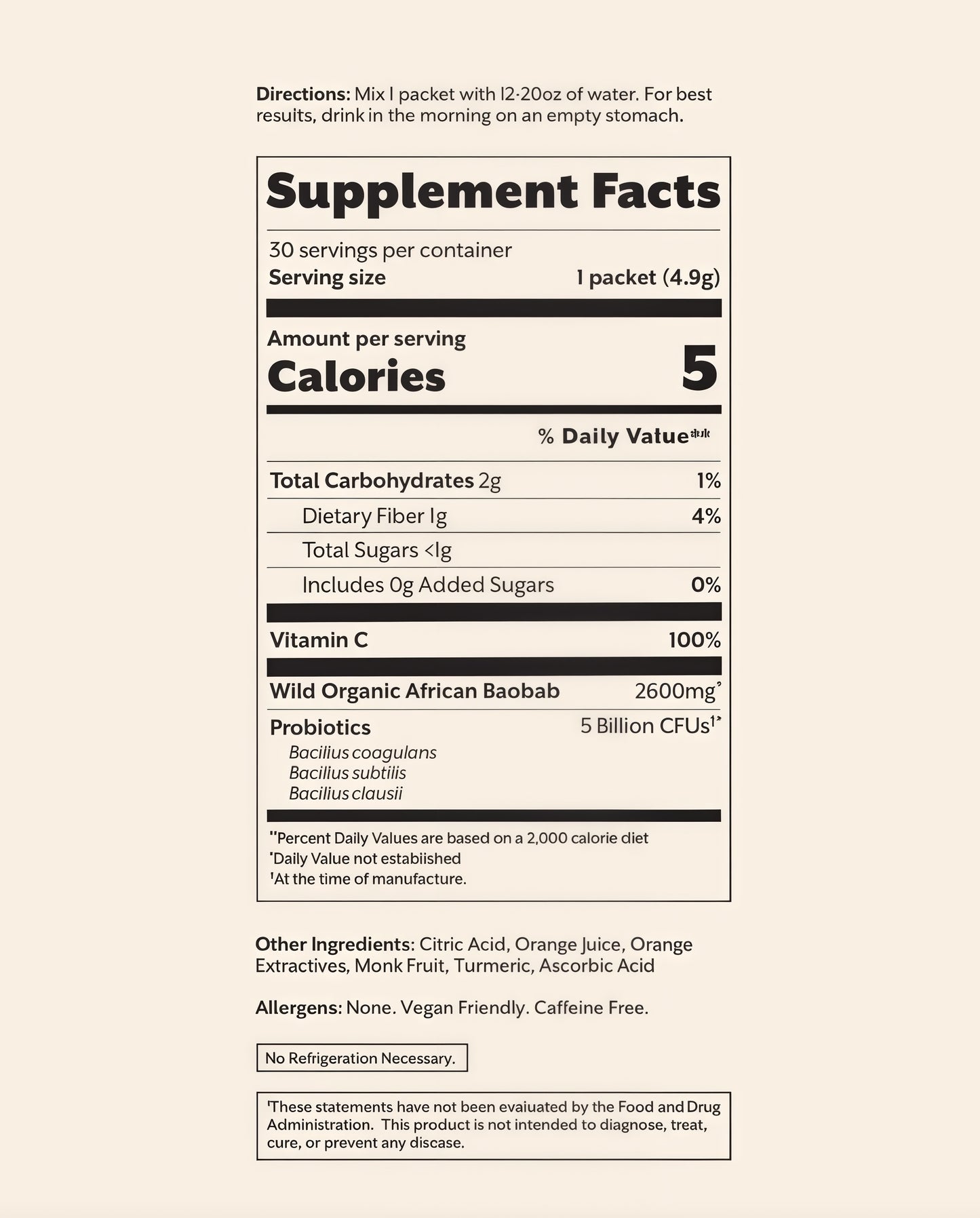 Debloat: Prebiotic + Probiotic,30 Single Sticks